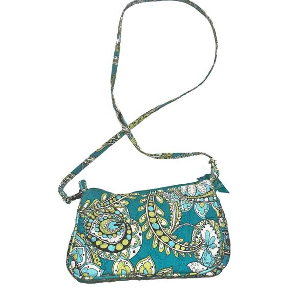 Vera Bradley PEACOCK PAISLEY Print Small Shoulder Bag lined skinny straps‎ - Picture 2 of 9
